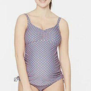 Oh Baby by Motherhood Maternity 2-pc. Printed Tankini Swim Set DOT Gray sz M